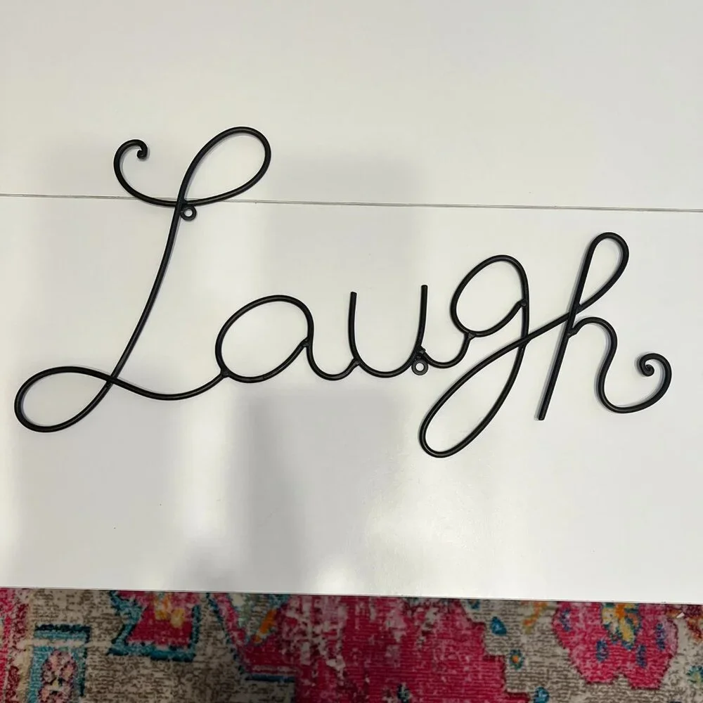 “Laugh” Large Metal Wall Art (9‎ in. x 19 in.) VERY CUTE!